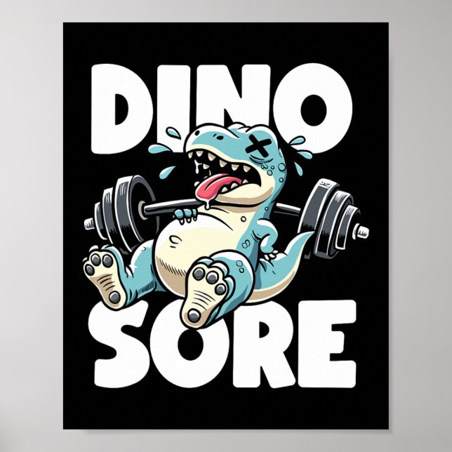 Póster Gimnasio divertida entrenamiento Dinosaurio Levant (Frente)