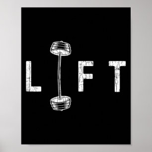 Póster Gimnasio divertido Lift Inspirando Gráfico Motivac