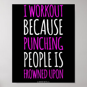Póster Gimnasio Divertido S_ Me Entreno Porque Golpear a