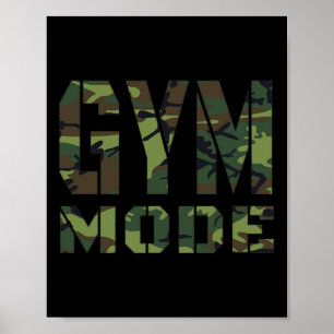 Póster Gimnasio Fitness Bodybuilding Camouflage Weighage