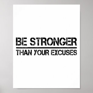 Póster Gimnasio Fitness Motivacional Sé Más Fuerte Que Tu