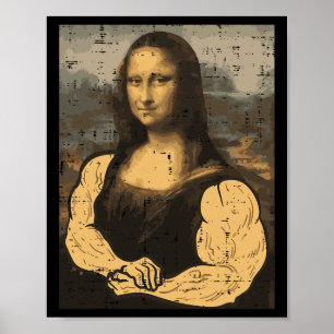 Póster Gimnasio Mona Lisa Muslo Diversión entrenamiento F