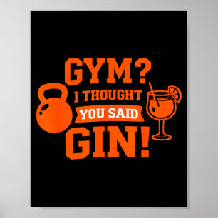 Póster Gimnasio_ pensé que dijiste ginebra! divertido beb