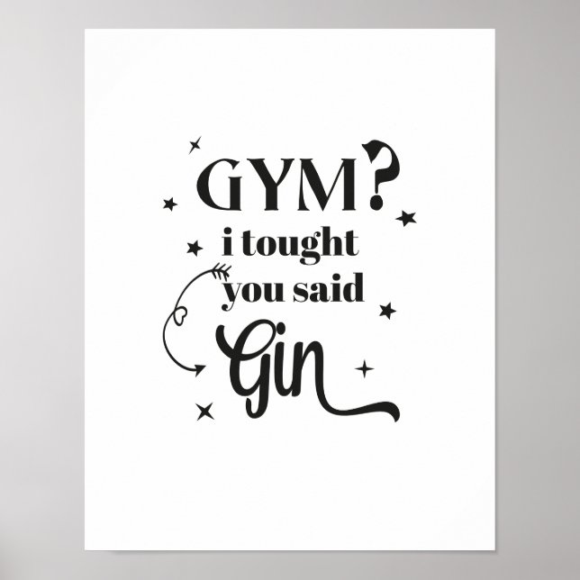 Póster ¿GIMNASIO? ¡Pensé que habías dicho GIN! (Frente)