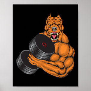 Póster Gimnasio Pit Bull Gym Fitness - Cuerpo de elevació