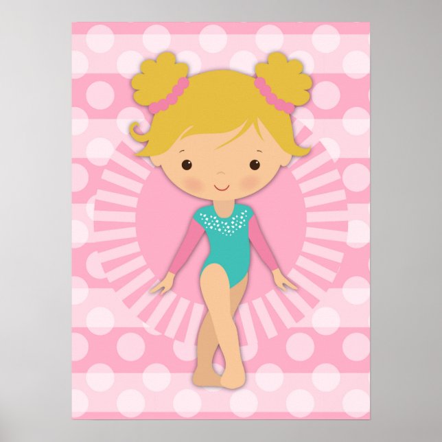Póster Gimnasta - Gimnasia Cuta - Aqua Blonde Rosa (Frente)