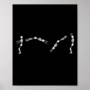 Póster Gimnasta Skeleton - Halloween Tumbling Ckflip