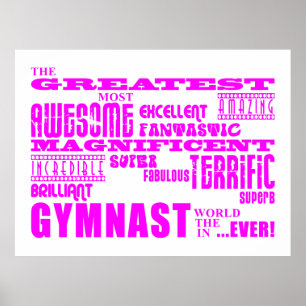 Póster Gimnastas chicas : Gimnasta Rosa más grande