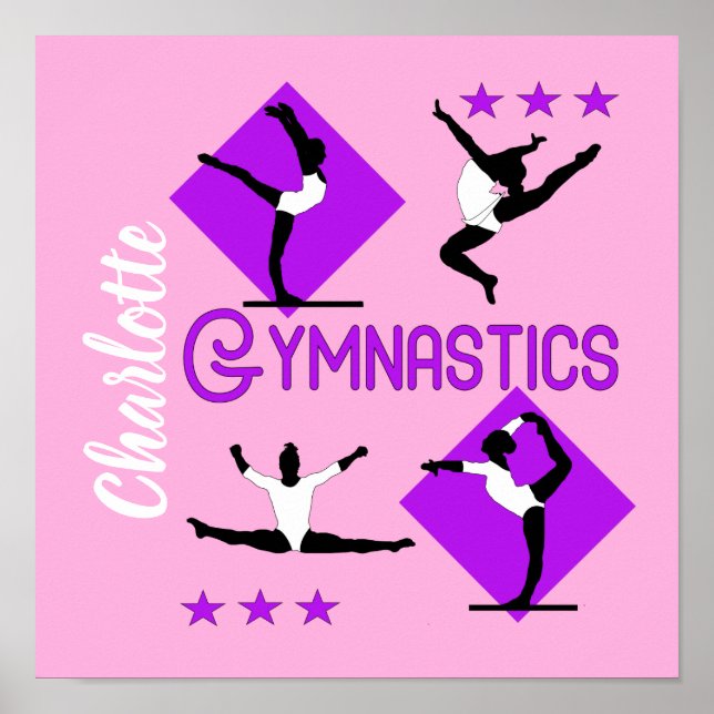 Póster Gimnastas Personalizadas de Gimnasia Chica Cuidado (Frente)