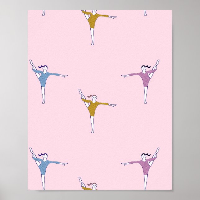 Póster gimnastas rosadas (Frente)