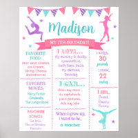 Gimnastic Gymnast Birday Milestone Board Rótulo