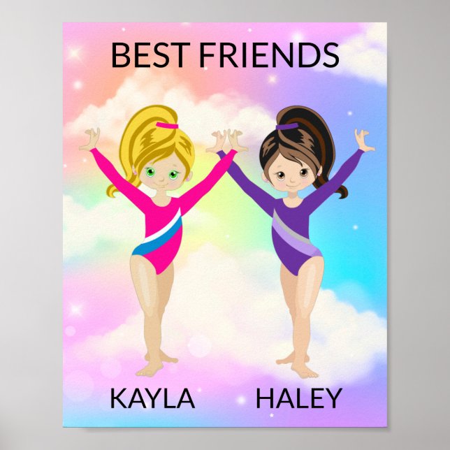 PÓSTER GIMNASTICS "MEJORES AMIGOS" PERSONALIZADAS (Frente)