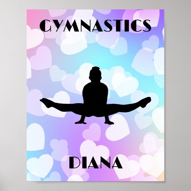 Póster GIMNASTICS Pastel Hearts Personalizados (Frente)