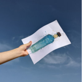 Póster Gin Bottle Wall Art Print 'Atlantis'