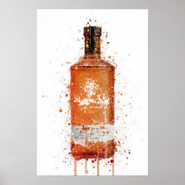 Póster Gin Bottle Wall Art Print 'Blood Orange'
