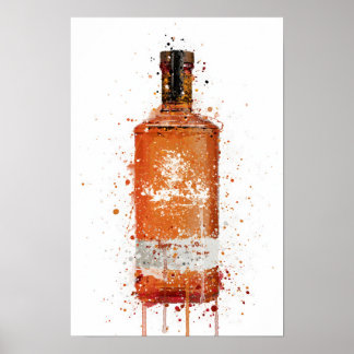 Póster Gin Bottle Wall Art Print 'Blood Orange'