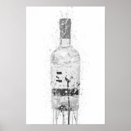 Póster Gin Bottle Wall Art Print 'Grey Marble'