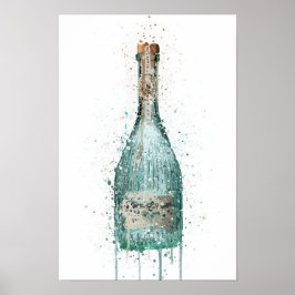 Póster Gin Bottle Wall Art Print 'Harbor'
