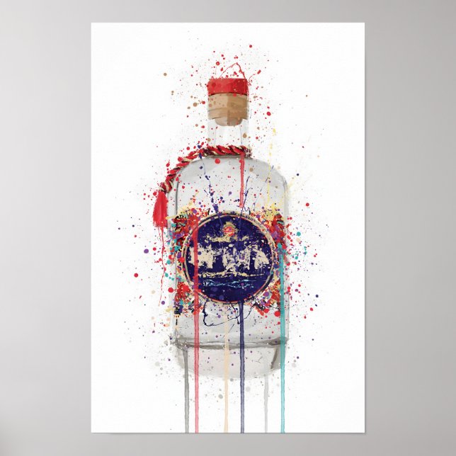 Póster Gin Bottle Wall Art Print 'Tusk' (Frente)