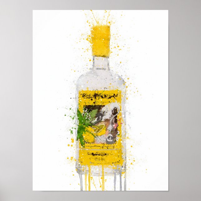 Póster Gin Bottle Wall Art Print 'Zest' (Frente)