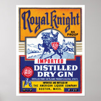 Póster Gin destilado de caballero real