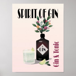 Póster Gin rosa y cóctel tónico | Para Gin Lovers