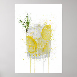 Póster Gin & Tonic 'Limón y Tomillo'