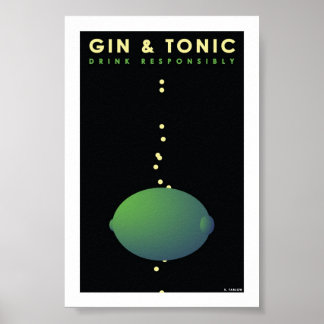 Póster Gin & Tonic (tarjeta de 4" x 6")