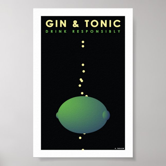 Póster Gin & Tonic (tarjeta de 4" x 6") (Frente)