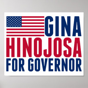 Póster Gina Hinojosa para Gobernadora 2026 Elección Texas