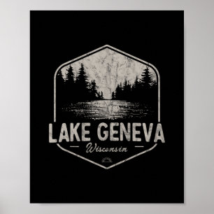 Póster Ginebra del Lago Wisconsin al aire libre Vintage