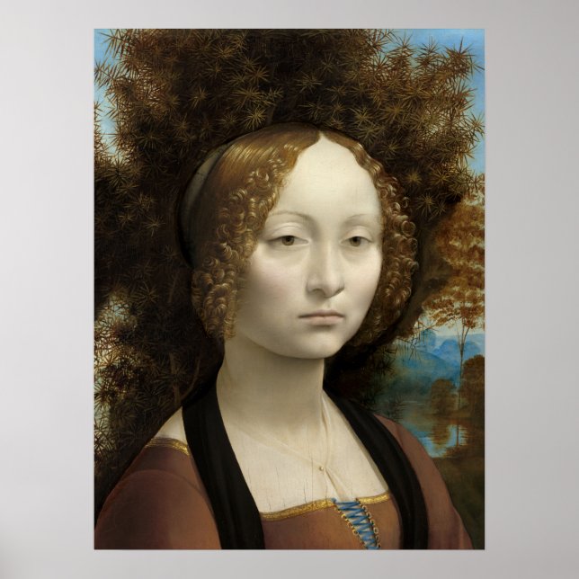 Póster Ginevra de' Benci de Leonardo Da Vinci (Frente)