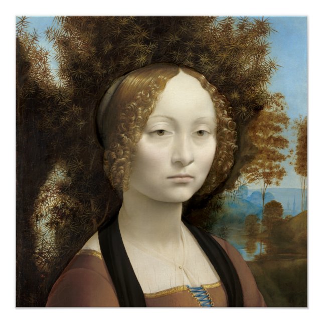 Póster Ginevra de' Benci Leonardo da Vinci (Anverso)