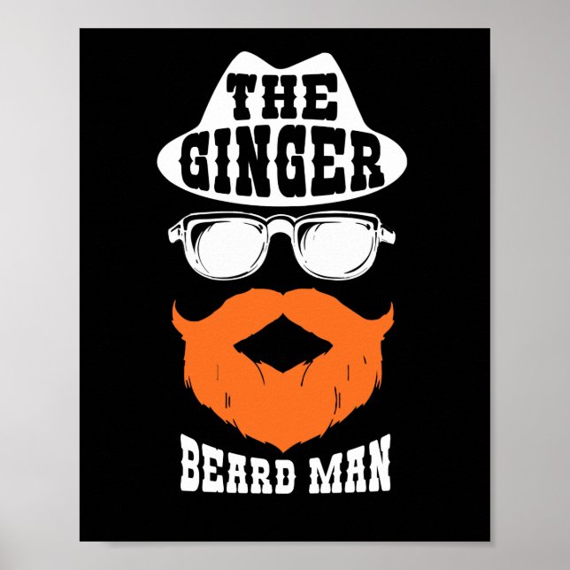 Póster Ginger Beard Man Funny Redhead Hombres con barba i (Frente)