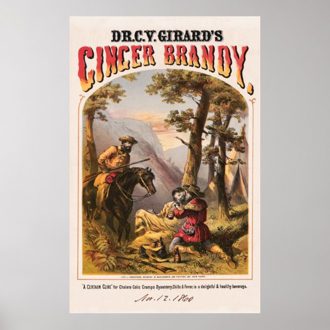 Póster GINGER BRANDY 1860 del Dr. C. V. Girard (Frente)