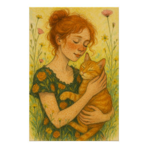 Póster Ginger Cat Mom Naranja Tabby Cats