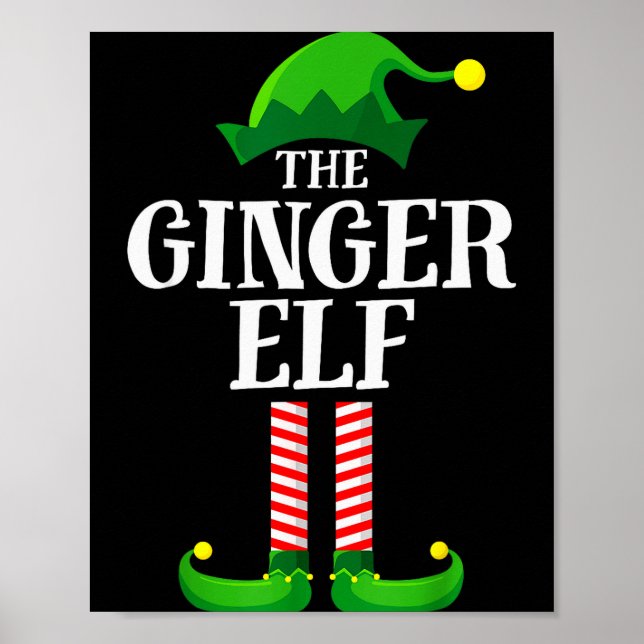 Póster Ginger Elf Matching Family Group Christmas Party P (Frente)