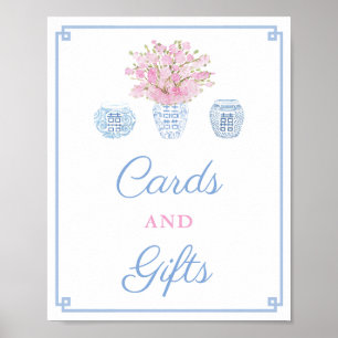 Póster Ginger Jars Pink Blue Cards & Gifts Baby Shower