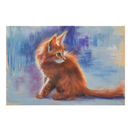 Póster Ginger Kitten en luz pastel