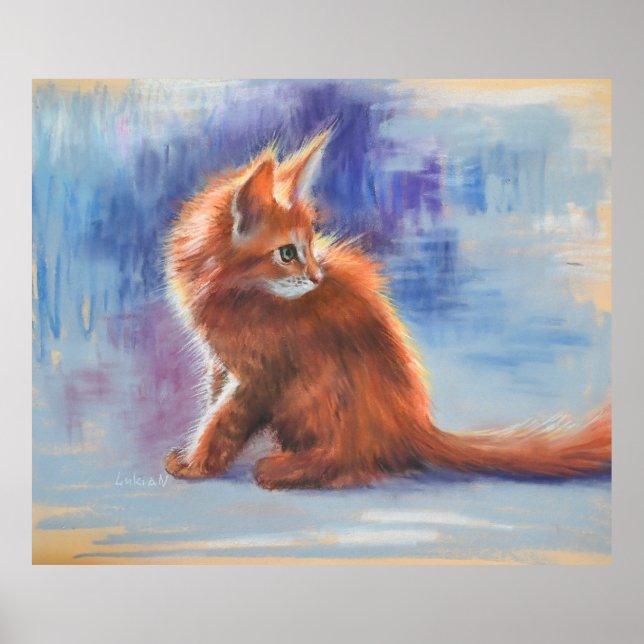 Póster Ginger Kitten en luz pastel (Frente)