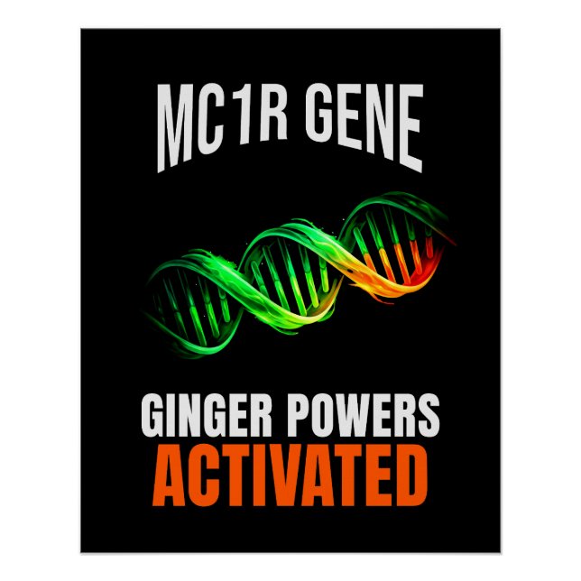Póster Ginger Powers Activated DNA Mutant Funny Redhead (Anverso)