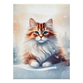 Póster Ginger Winter Cat
