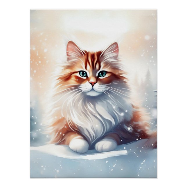Póster Ginger Winter Cat (Anverso)