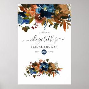 Póster Ginger y la cortina de novia floral de la marina