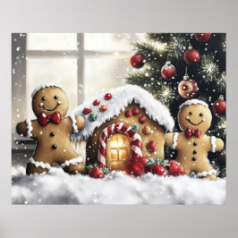 Póster Gingerbread Christmas Wall Art