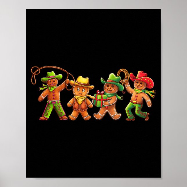 Póster Gingerbread Cowboy Christmas Cookie Baker Western  (Frente)