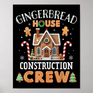 Póster Gingerbread House Construction Crew Kids Men Women