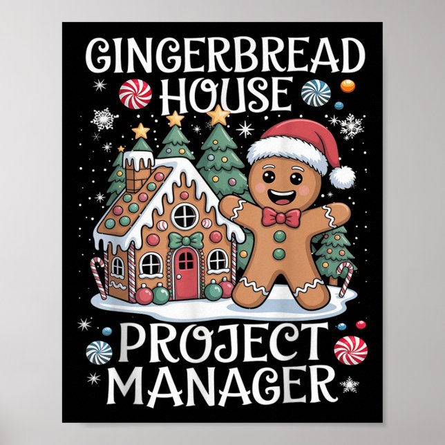 Póster Gingerbread House Project Manager Decorando Bakin (Frente)