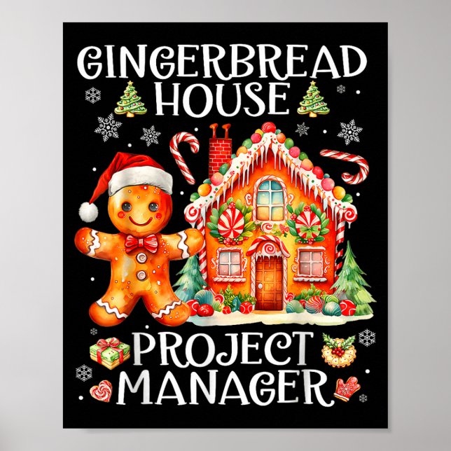 Póster Gingerbread House Project Manager Decorating Bakin (Frente)