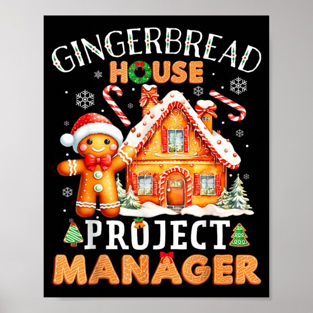 Póster Gingerbread House Project Manager Decorating Bakin (Frente)